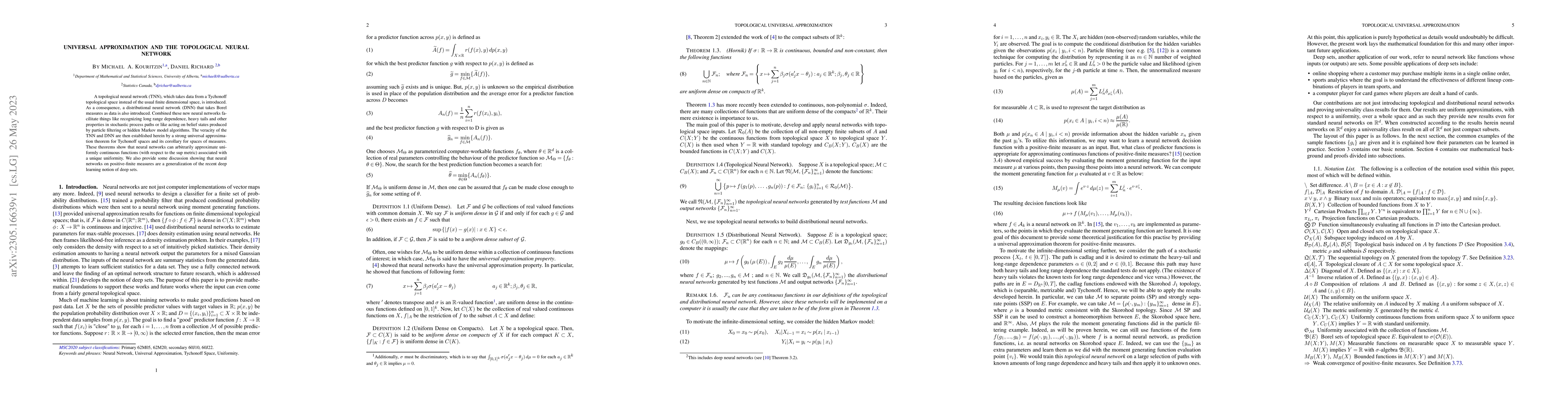 Thumbnail for Universal Approximation and the Topological Neural Network