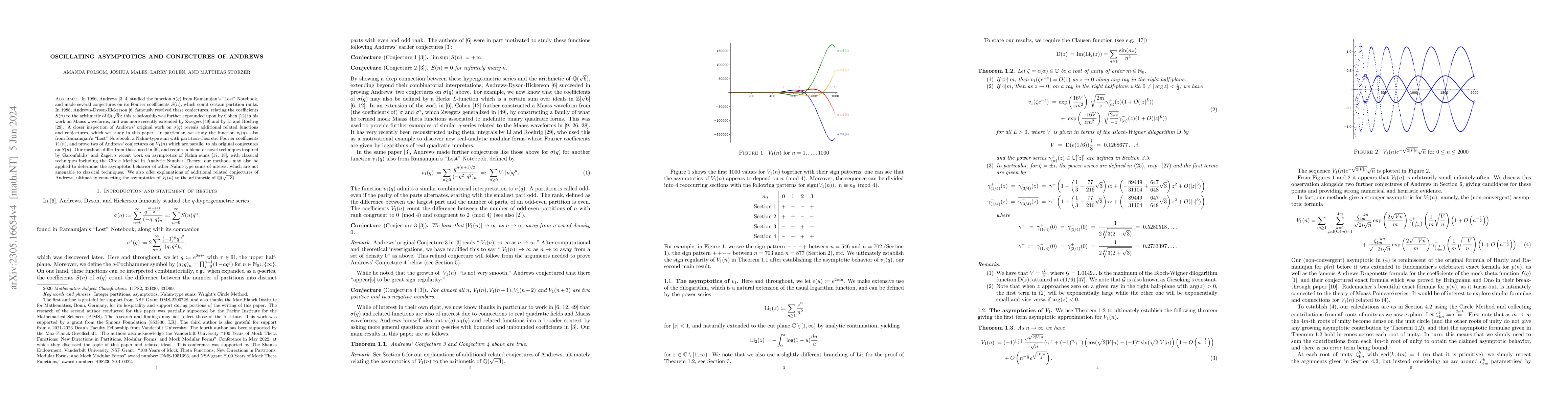 Thumbnail for Oscillating asymptotics for a Nahm-type sum and conjectures of Andrews
