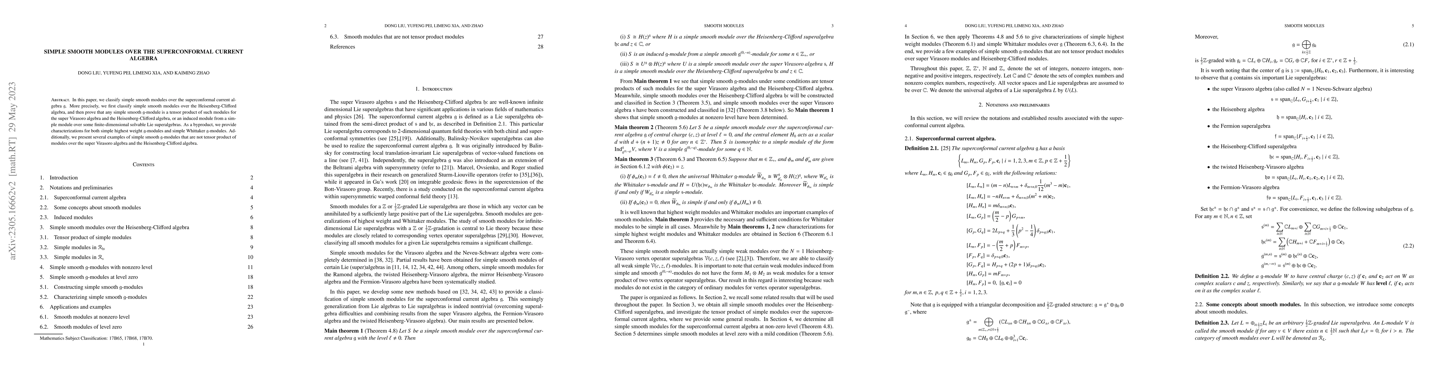 Thumbnail for Simple smooth modules over the superconformal current algebra