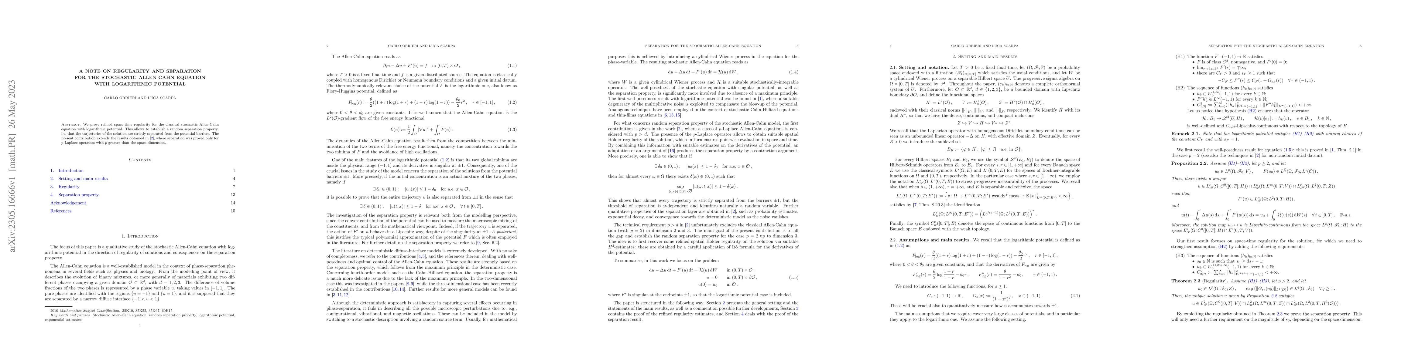 Thumbnail for A note on regularity and separation for the stochastic Allen-Cahn
  equation with logarithmic potential