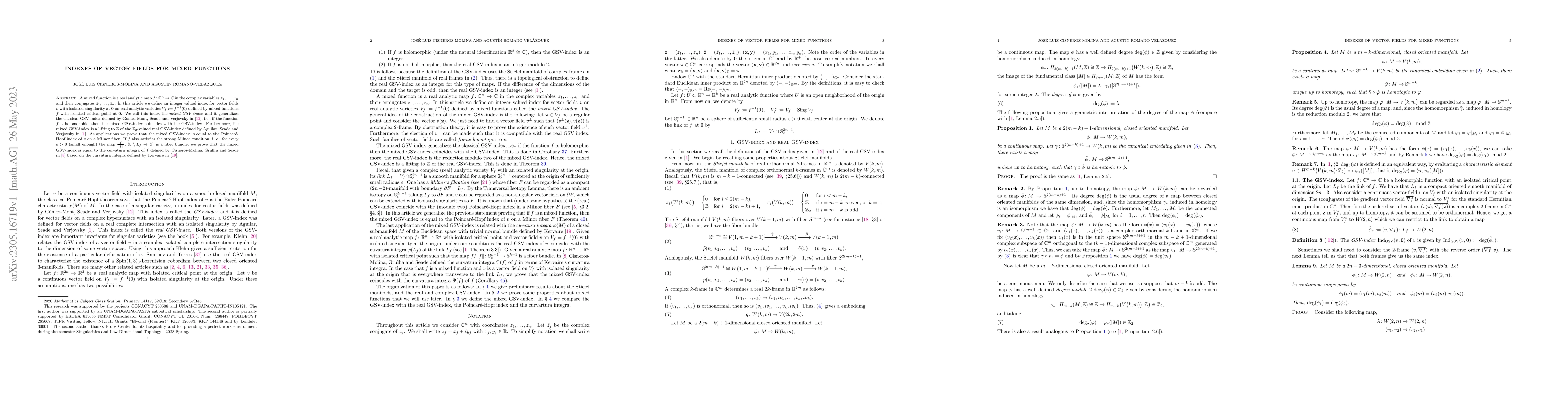 Thumbnail for Indexes of vector fields for mixed functions
