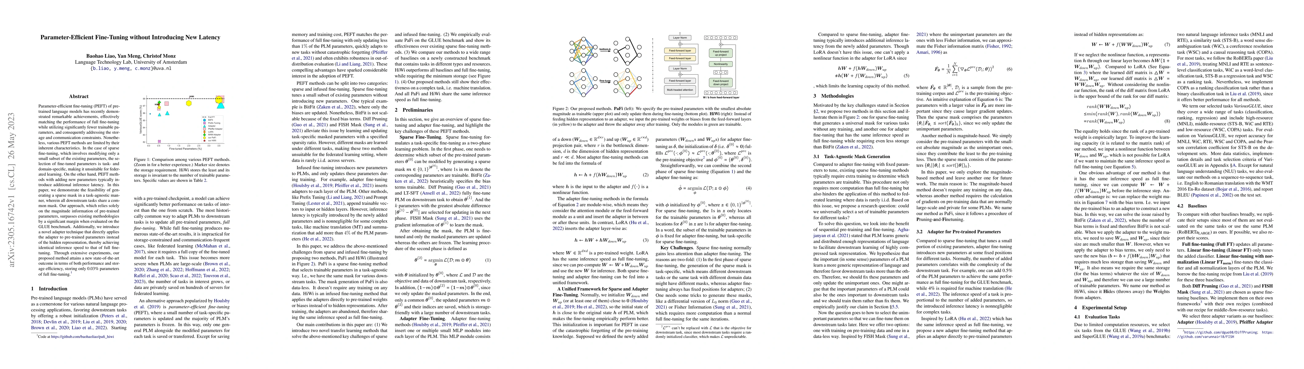 Thumbnail for Parameter-Efficient Fine-Tuning without Introducing New Latency
