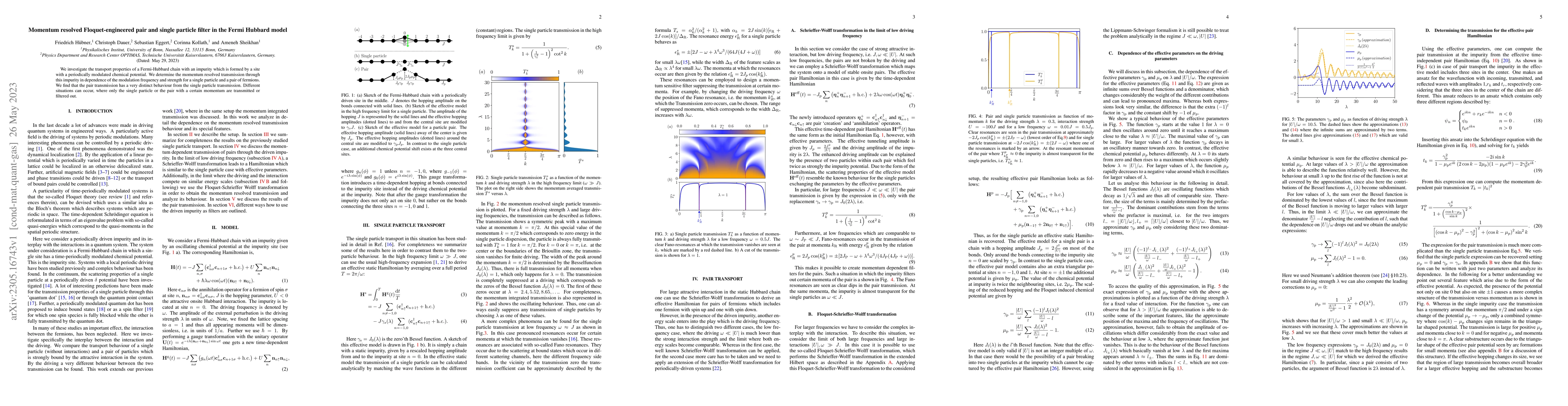 Thumbnail for Momentum resolved Floquet-engineered pair and single particle filter in
  the Fermi Hubbard model