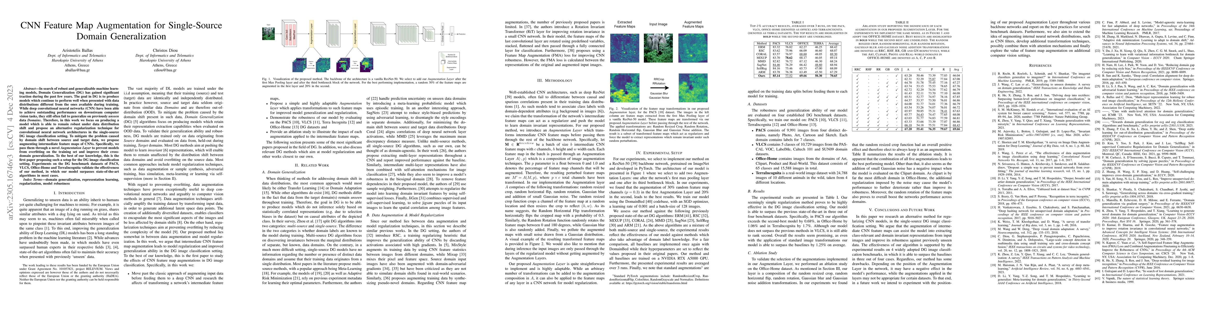 Thumbnail for CNN Feature Map Augmentation for Single-Source Domain Generalization