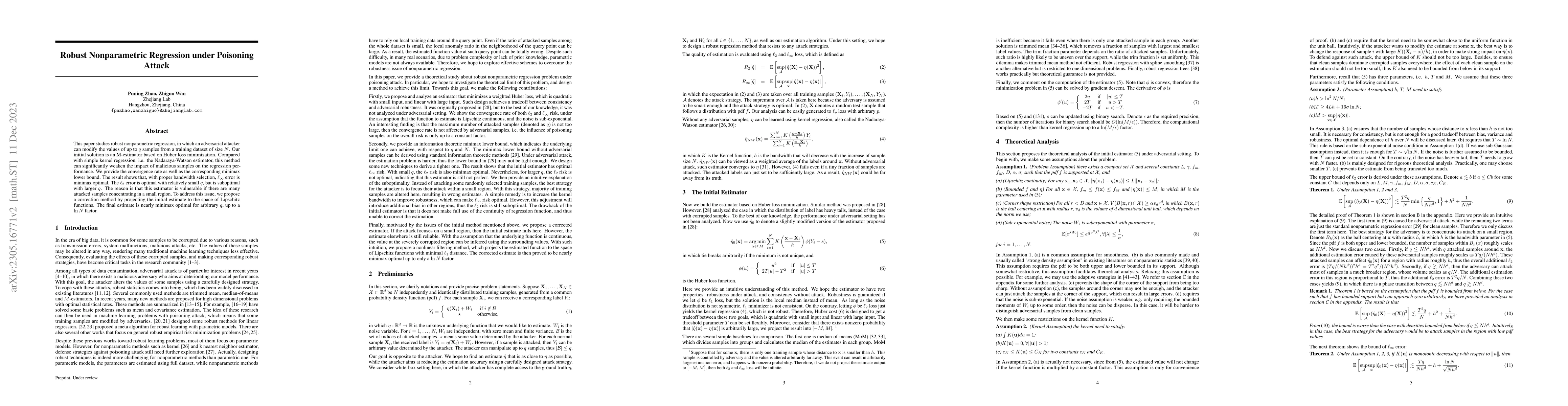 Thumbnail for Robust Nonparametric Regression under Poisoning Attack