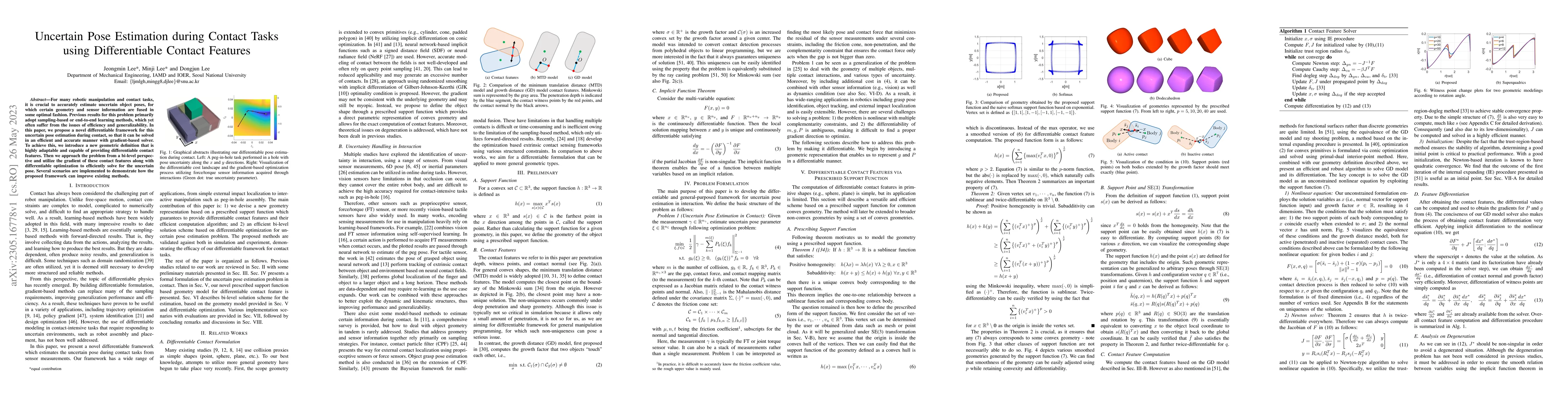 Thumbnail for Uncertain Pose Estimation during Contact Tasks using Differentiable
  Contact Features