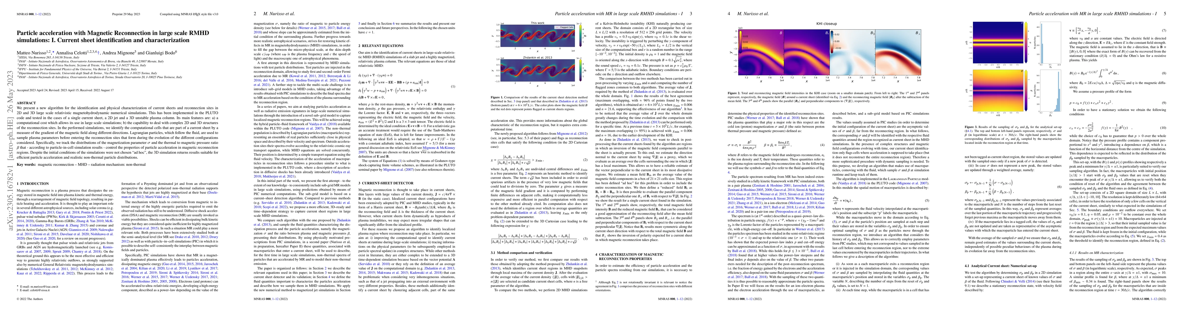 Thumbnail for Particle acceleration with Magnetic Reconnection in large scale RMHD
  simulations: I. Current sheet identification and characterization