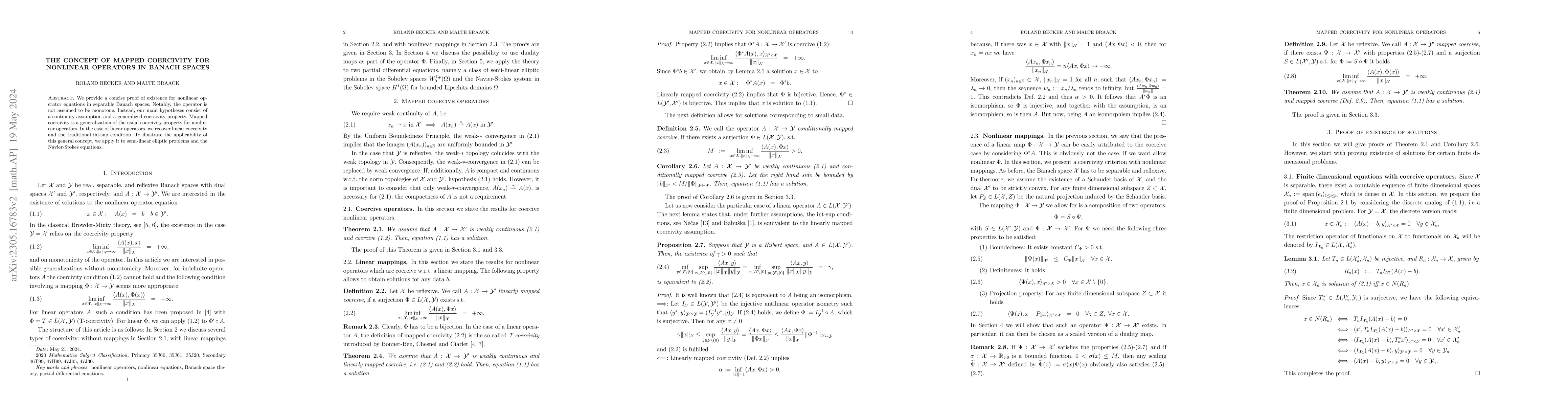 Thumbnail for The concept of mapped coercivity for nonlinear operators in Banach
  spaces