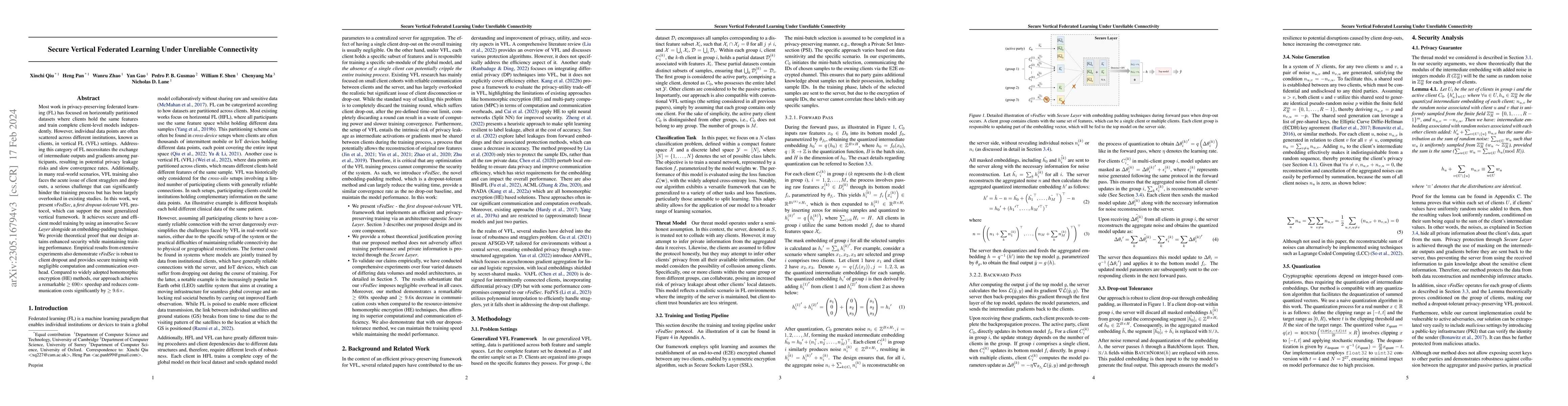 Thumbnail for Secure Vertical Federated Learning Under Unreliable Connectivity