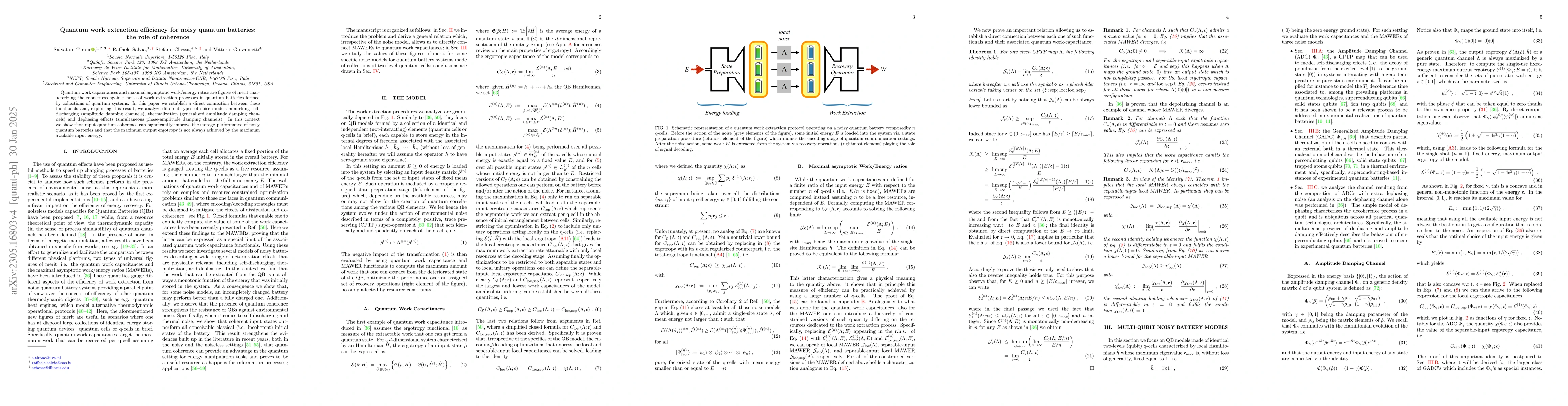 Thumbnail for Quantum work extraction efficiency for noisy quantum batteries: the role
  of coherence