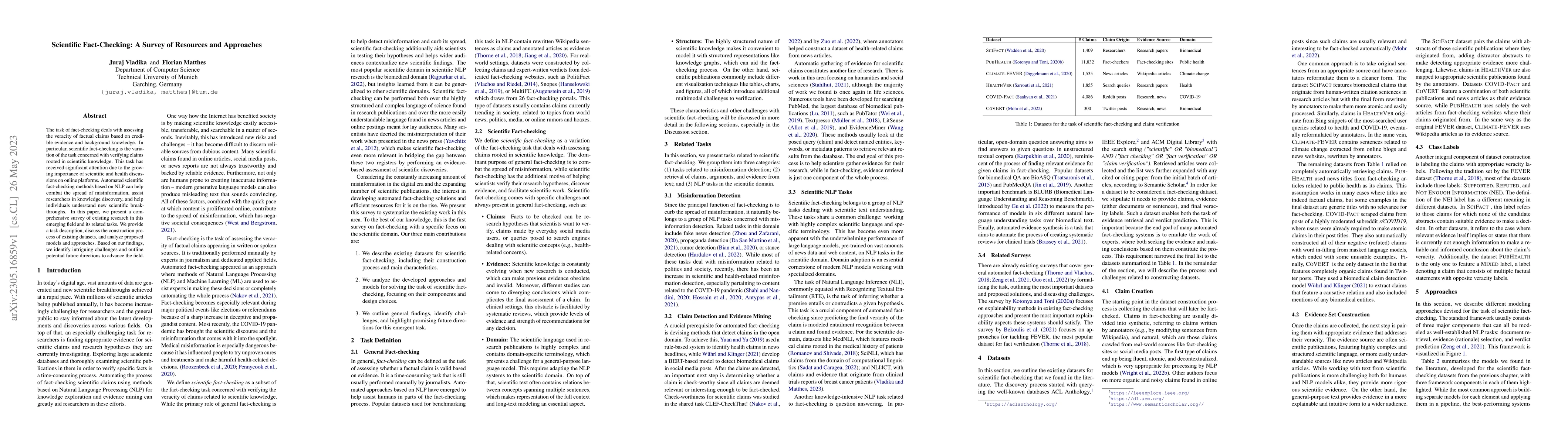 Thumbnail for Scientific Fact-Checking: A Survey of Resources and Approaches
