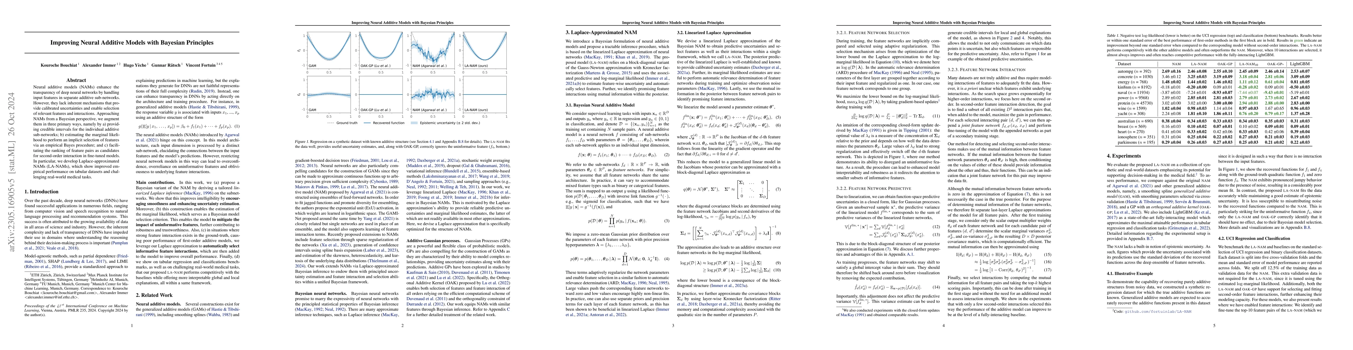 Thumbnail for Improving Neural Additive Models with Bayesian Principles