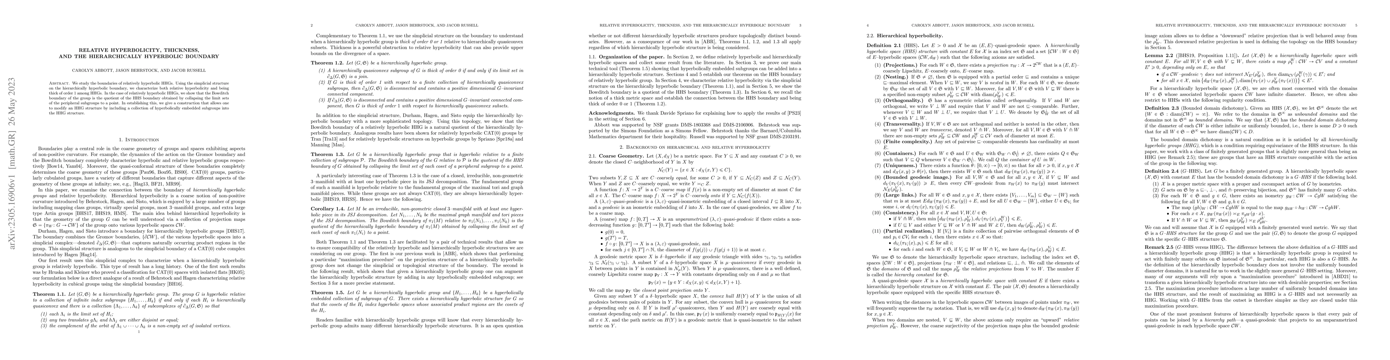 Thumbnail for Relative hyperbolicity, thickness, and the hierarchically hyperbolic
  boundary