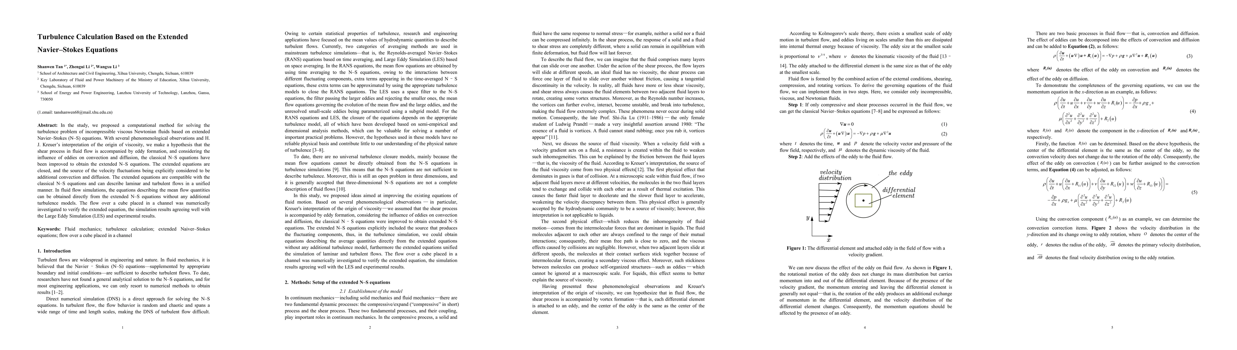Thumbnail for Turbulence calculation based on the extended Navier-Stokes equations