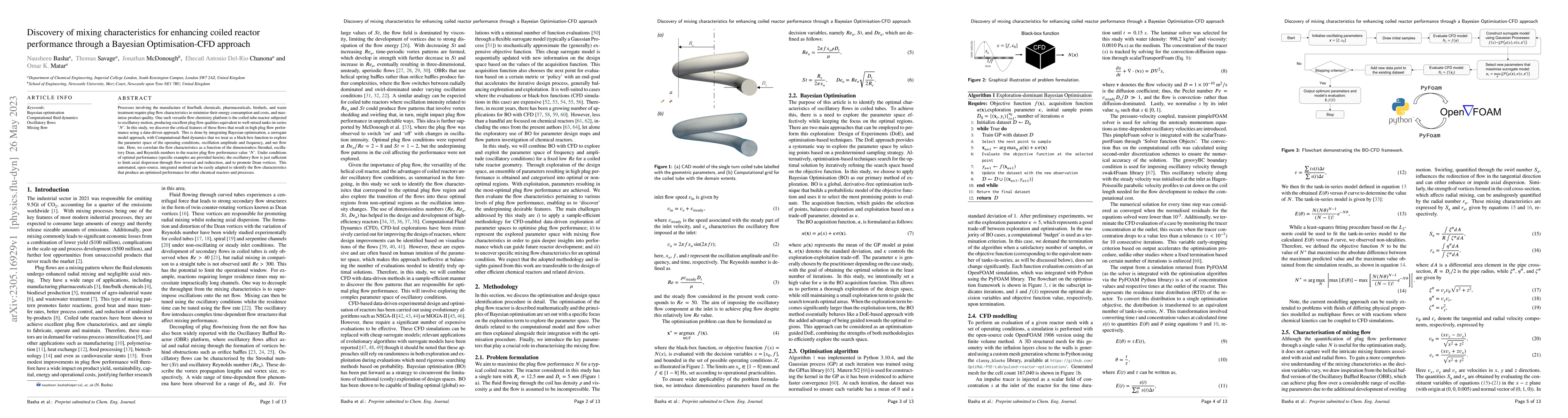 Thumbnail for Discovery of mixing characteristics for enhancing coiled reactor
  performance through a Bayesian Optimisation-CFD approach