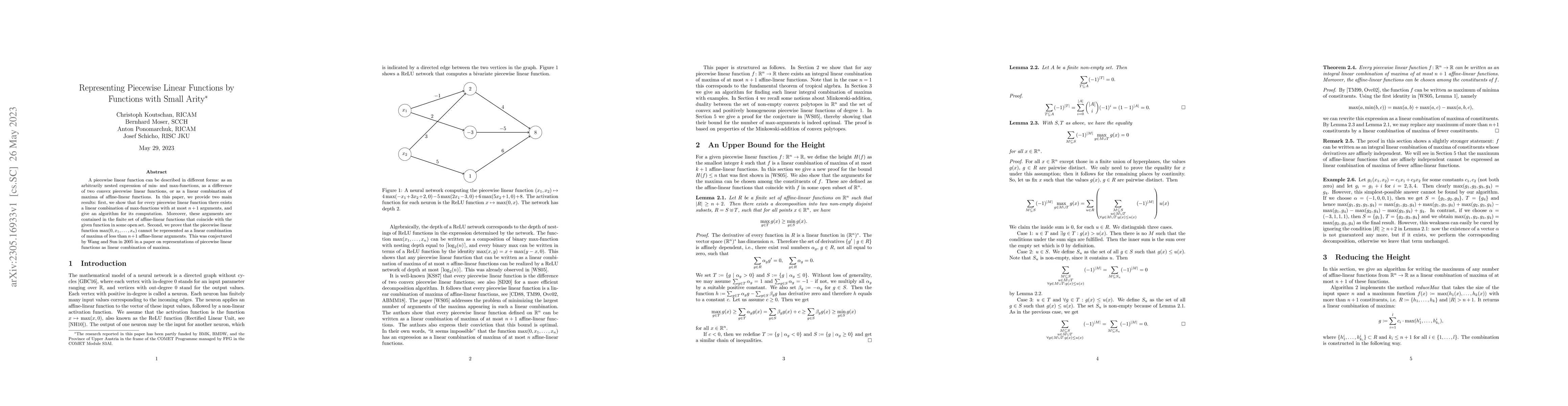 Thumbnail for Representing Piecewise Linear Functions by Functions with Small Arity
