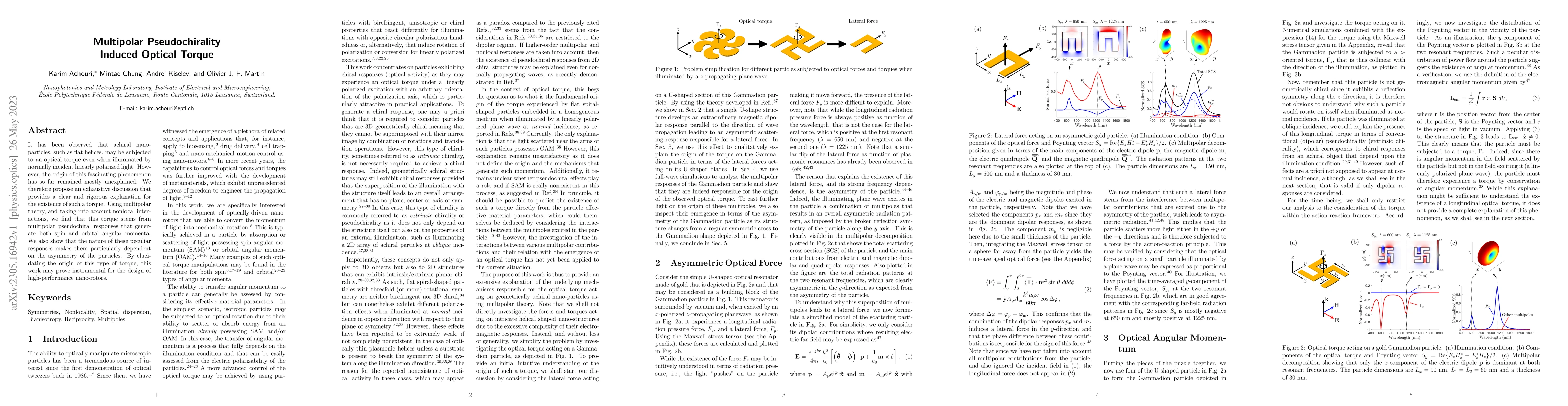 Thumbnail for Multipolar Pseudochirality Induced Optical Torque