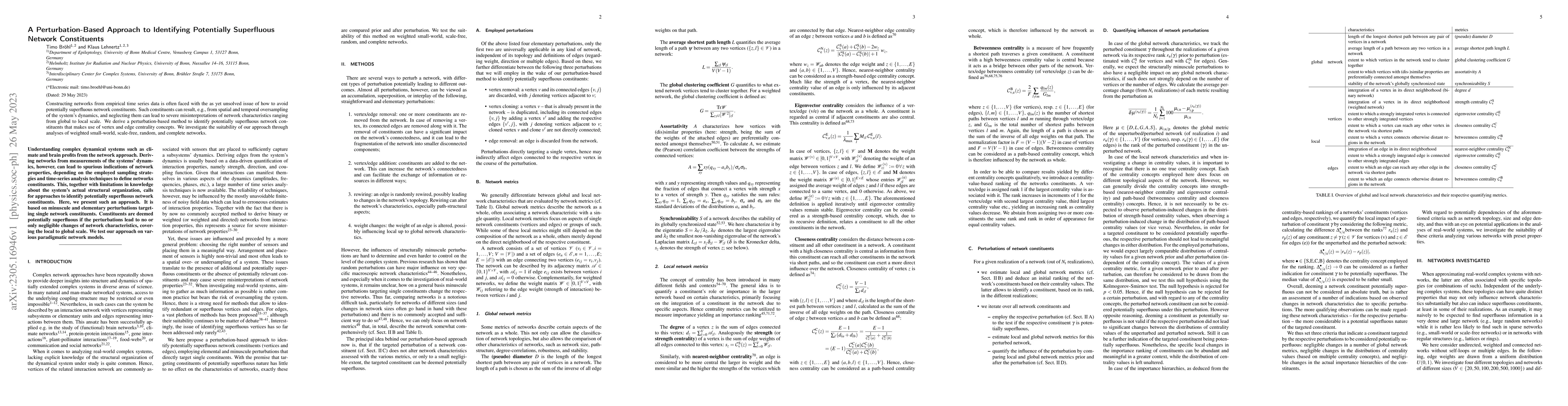 Thumbnail for A perturbation-based approach to identifying potentially superfluous
  network constituents