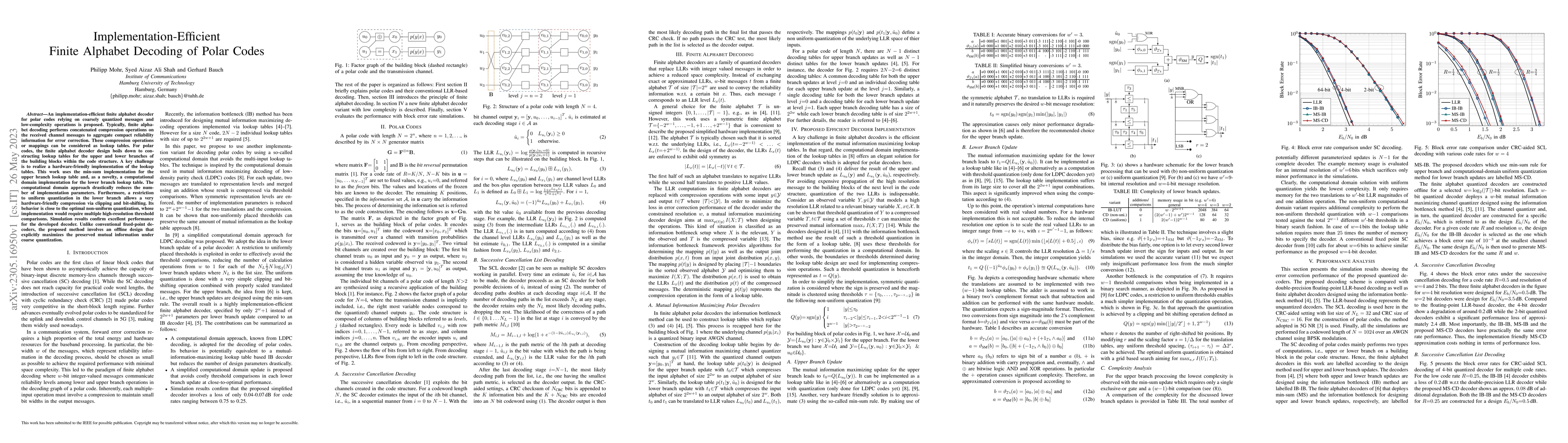 Thumbnail for Implementation-Efficient Finite Alphabet Decoding of Polar Codes