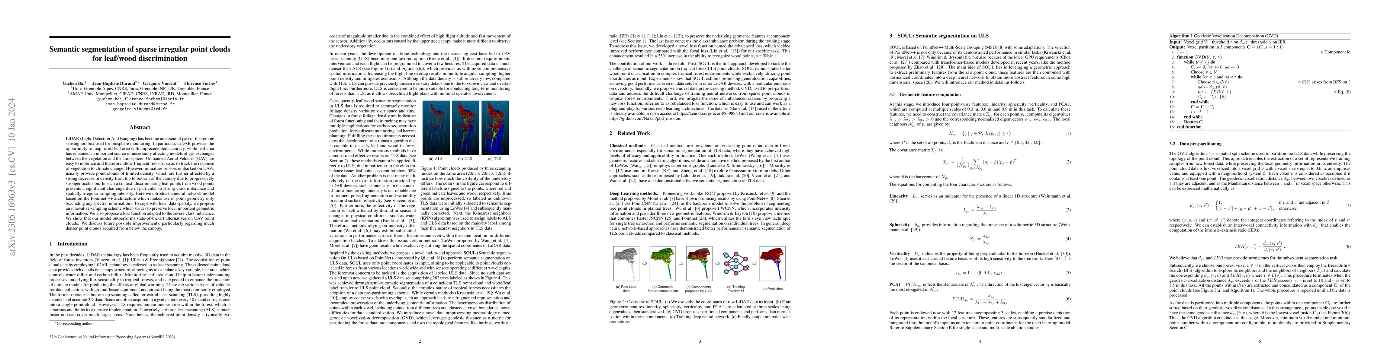 Thumbnail for Semantic segmentation of sparse irregular point clouds for leaf/wood
  discrimination