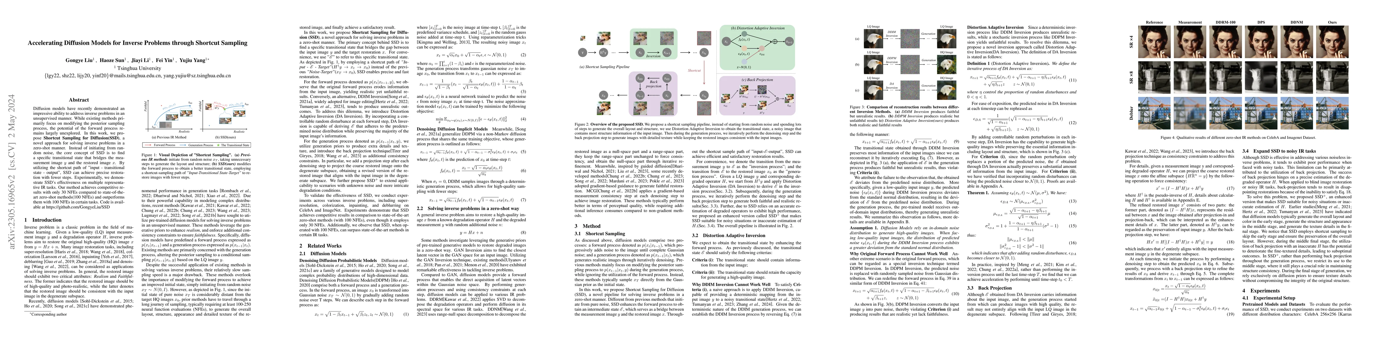 Thumbnail for Accelerating Diffusion Models for Inverse Problems through Shortcut
  Sampling