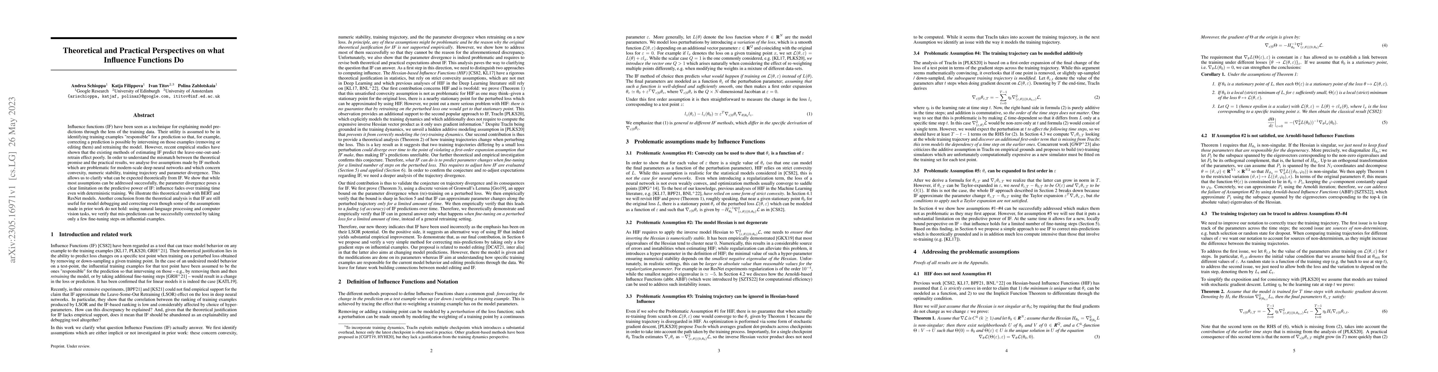 Thumbnail for Theoretical and Practical Perspectives on what Influence Functions Do