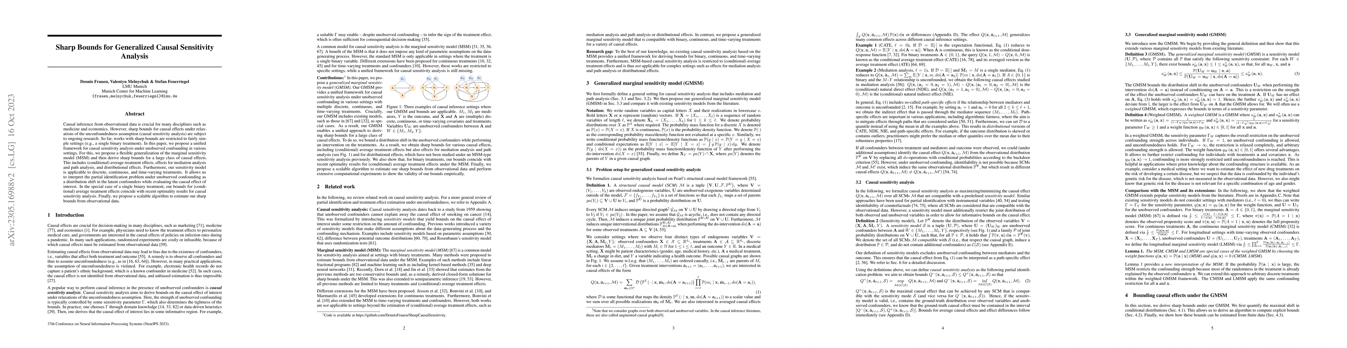 Thumbnail for Sharp Bounds for Generalized Causal Sensitivity Analysis