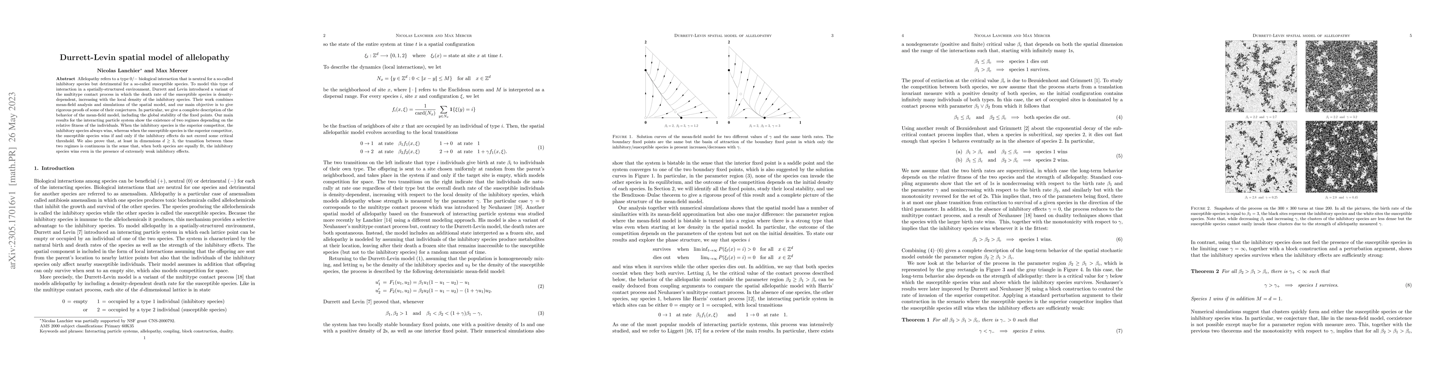 Thumbnail for Durrett-Levin spatial model of allelopathy