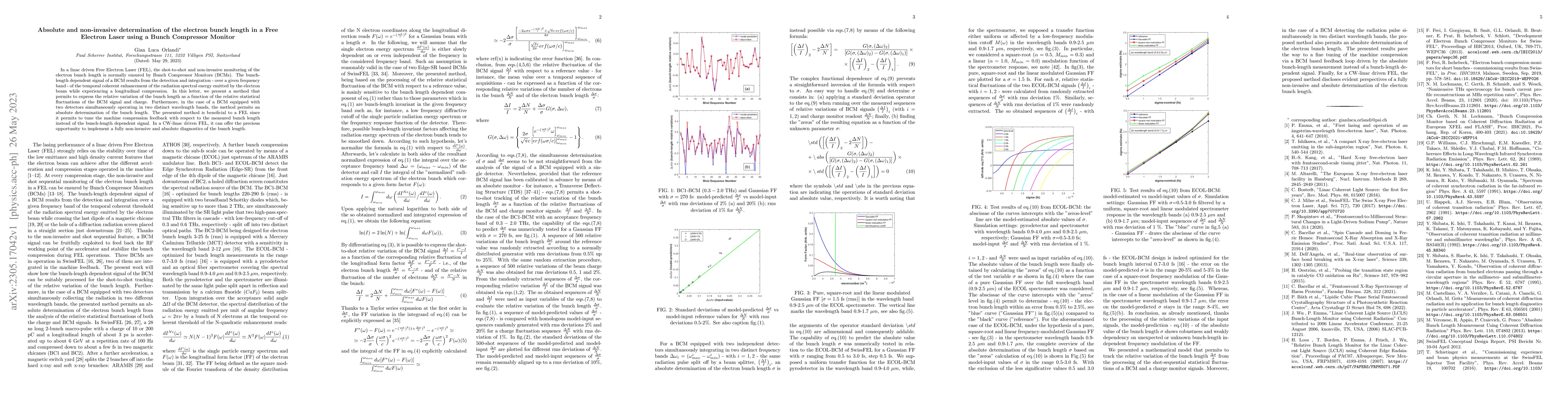 Thumbnail for Absolute and non-invasive determination of the electron bunch length in
  a Free Electron Laser using a Bunch Compressor Monitor