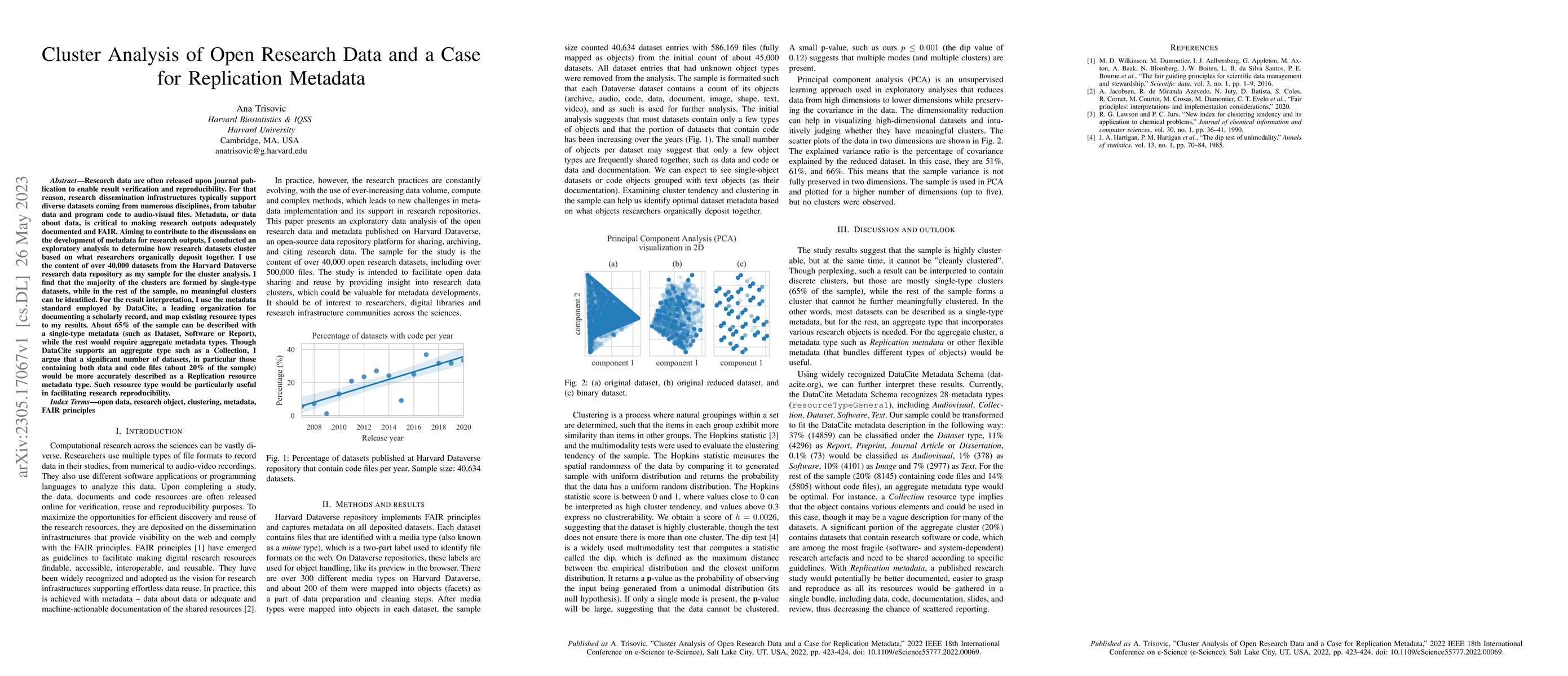Thumbnail for Cluster Analysis of Open Research Data and a Case for Replication
  Metadata