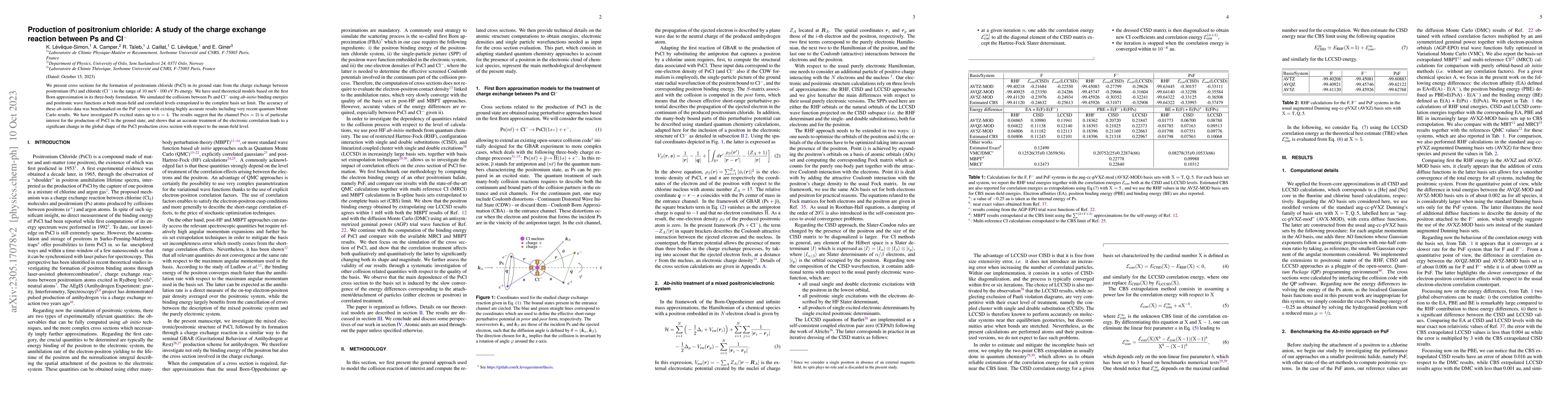 Thumbnail for Production of positronium chloride: A study of the charge exchange
  reaction between Ps and Cl$^{-}$