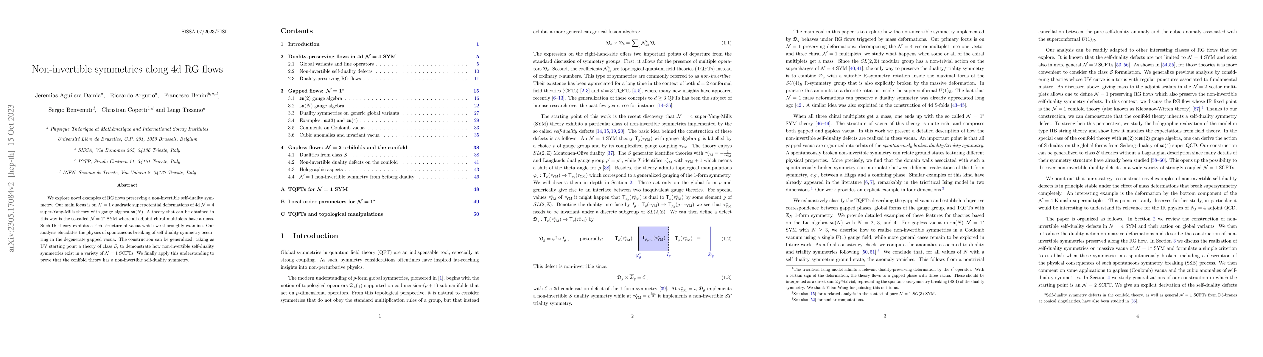 Thumbnail for Non-invertible symmetries along 4d RG flows