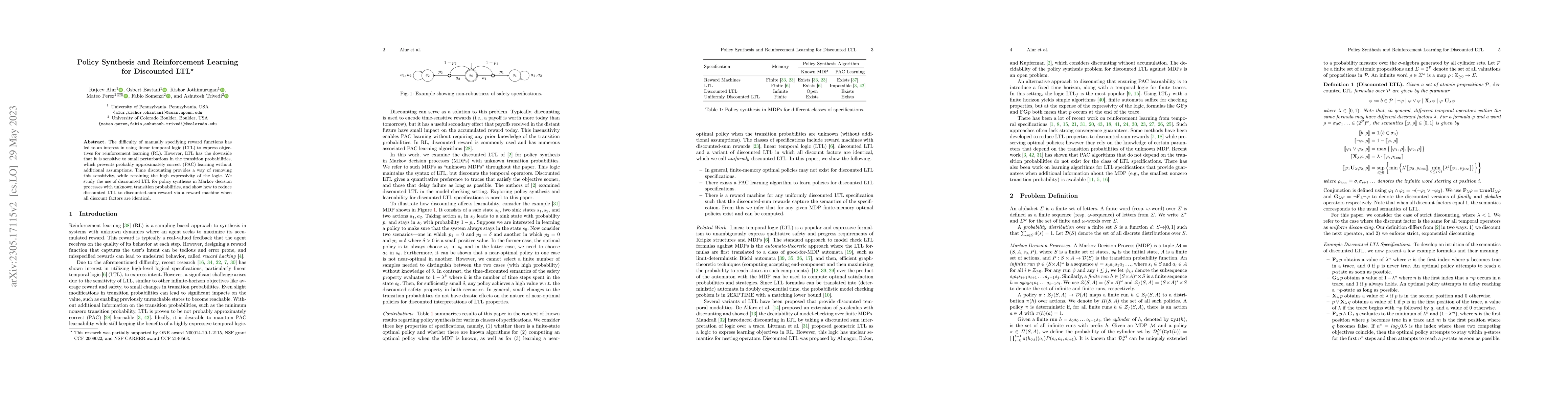 Thumbnail for Policy Synthesis and Reinforcement Learning for Discounted LTL