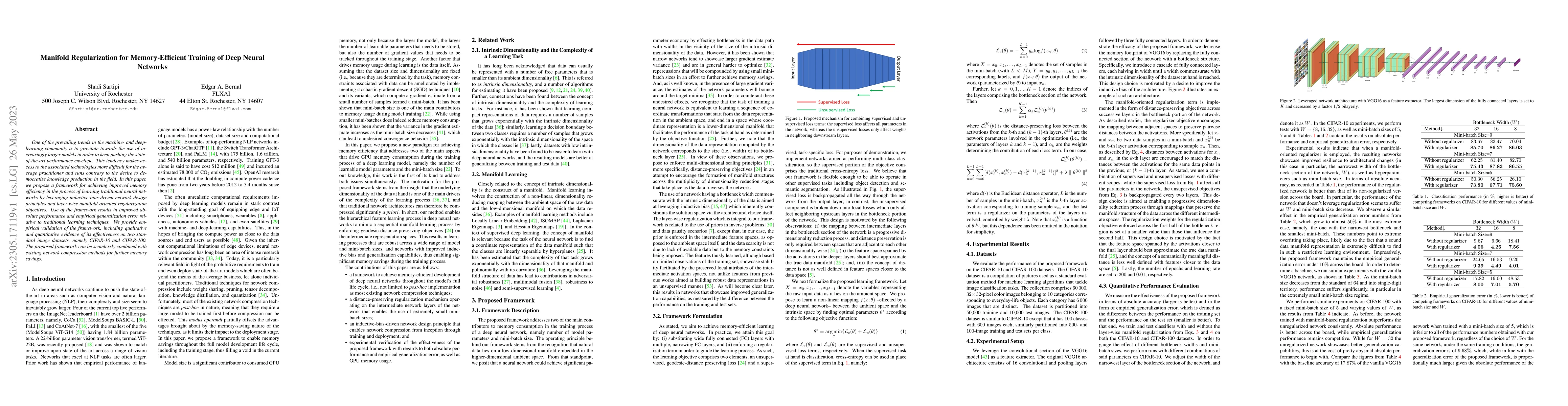 Thumbnail for Manifold Regularization for Memory-Efficient Training of Deep Neural
  Networks