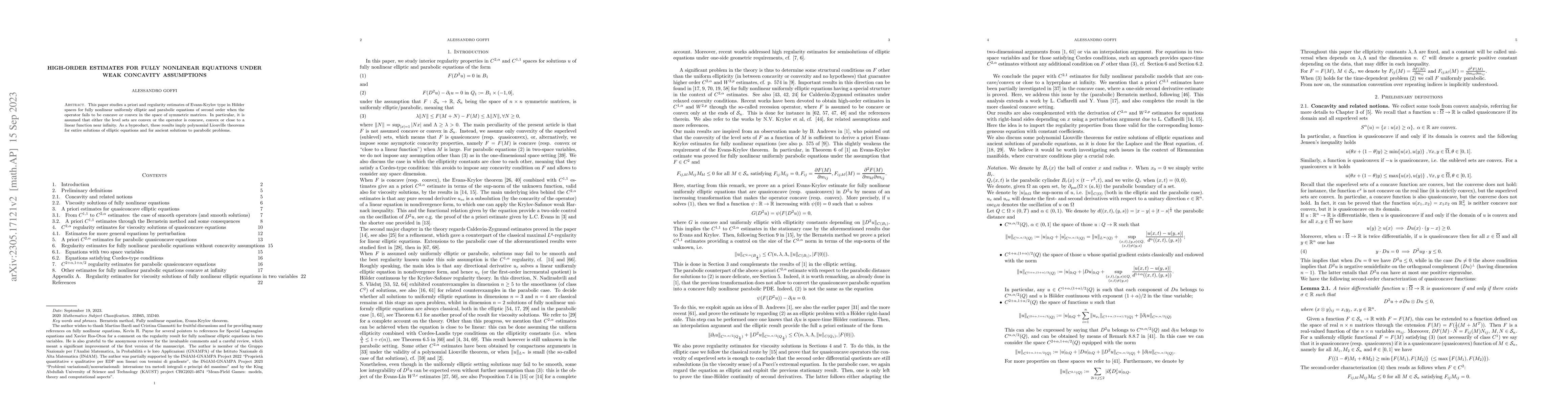 Thumbnail for High-order estimates for fully nonlinear equations under weak concavity
  assumptions