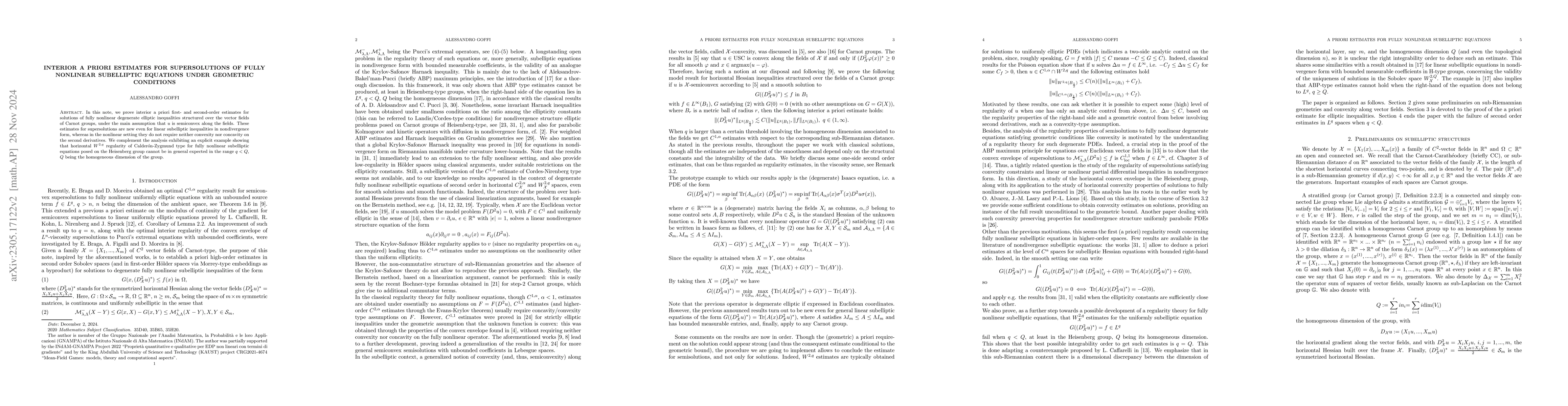 Thumbnail for Interior a priori estimates for supersolutions of fully nonlinear
  subelliptic equations under geometric conditions