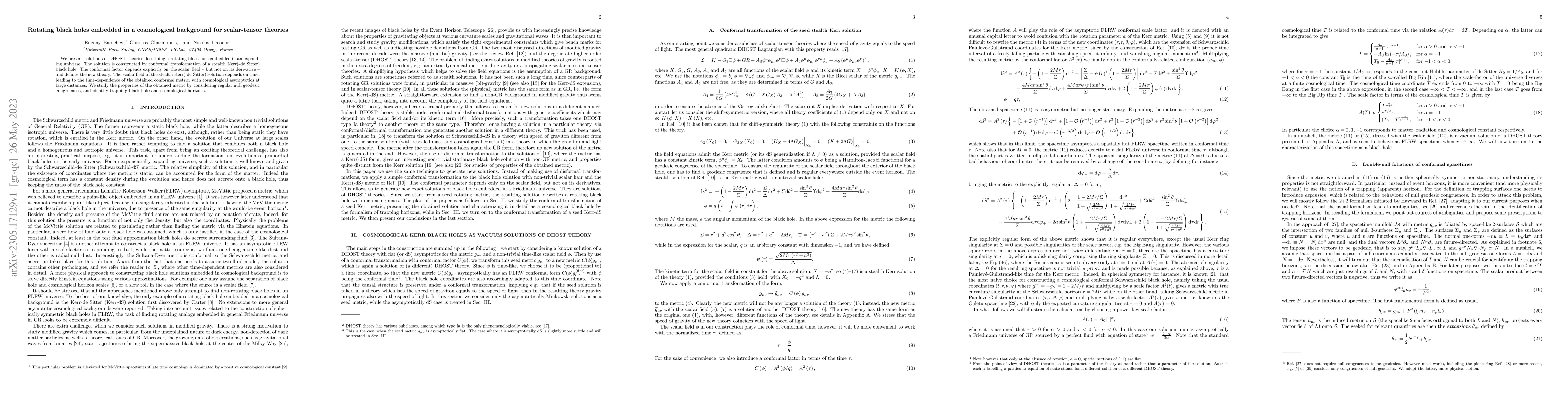Thumbnail for Rotating black holes embedded in a cosmological background for
  scalar-tensor theories