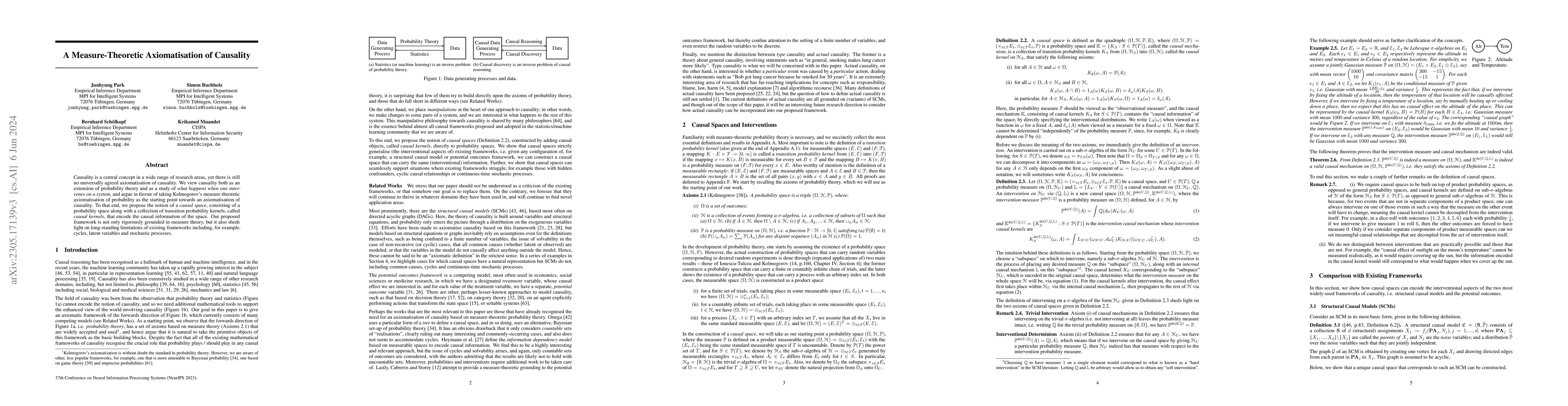 Thumbnail for A Measure-Theoretic Axiomatisation of Causality