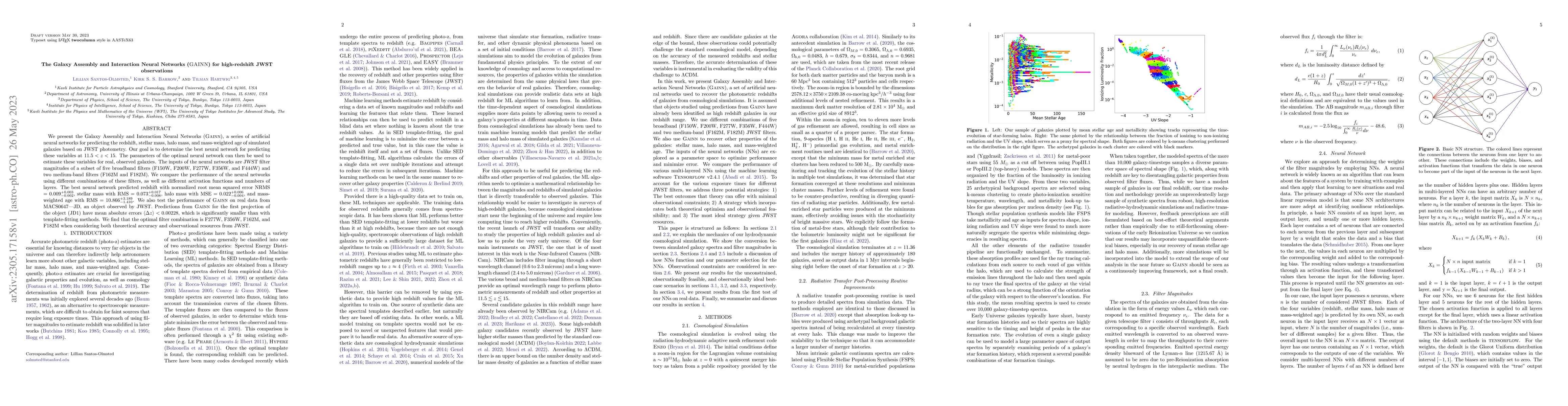 Thumbnail for The Galaxy Assembly and Interaction Neural Networks (GAINN) for
  high-redshift JWST observations