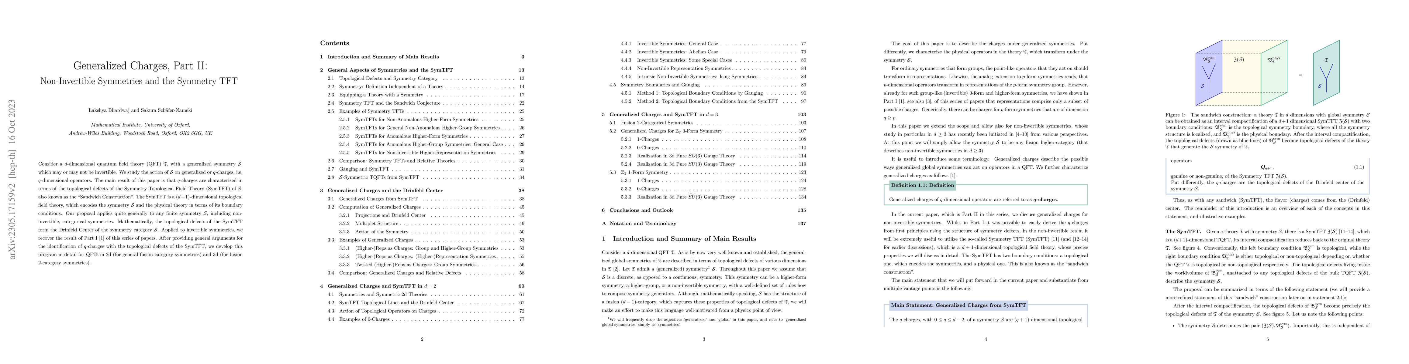 Thumbnail for Generalized Charges, Part II: Non-Invertible Symmetries and the Symmetry
  TFT