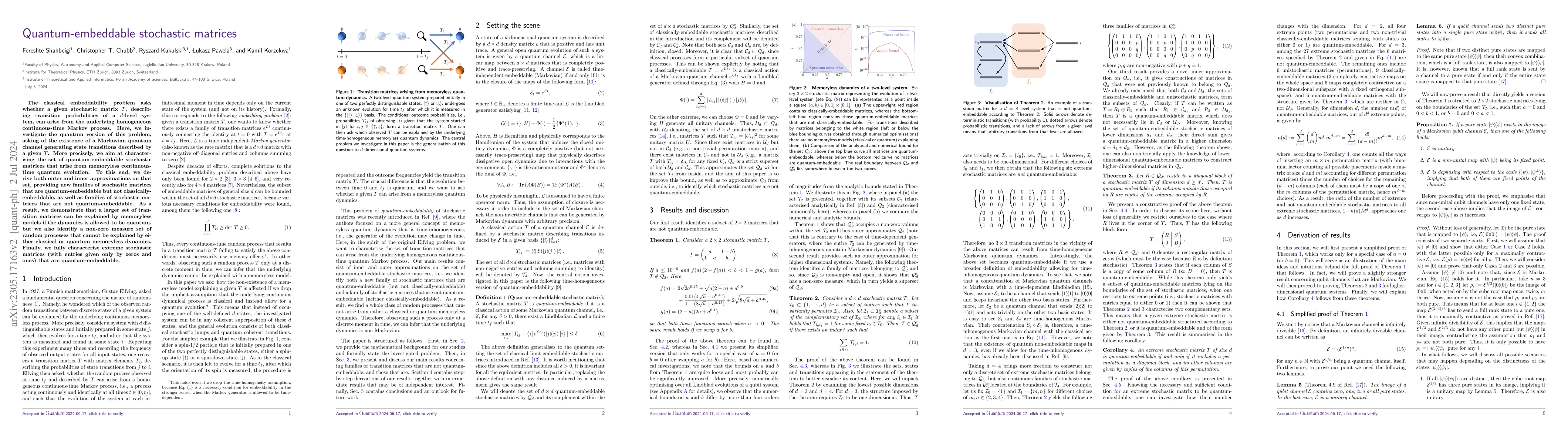 Thumbnail for Quantum-embeddable stochastic matrices