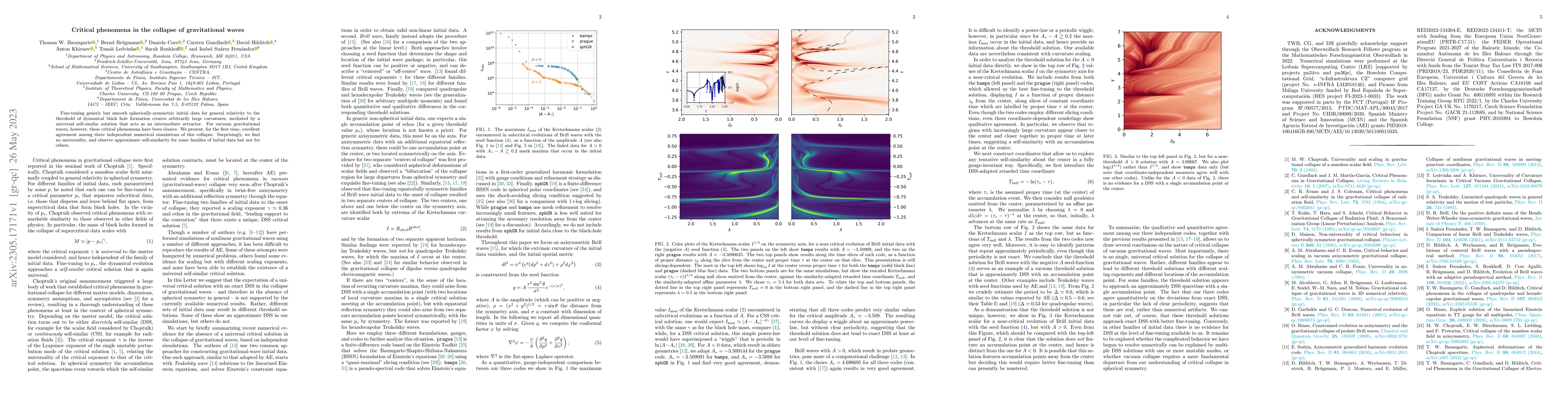 Thumbnail for Critical phenomena in the collapse of gravitational waves