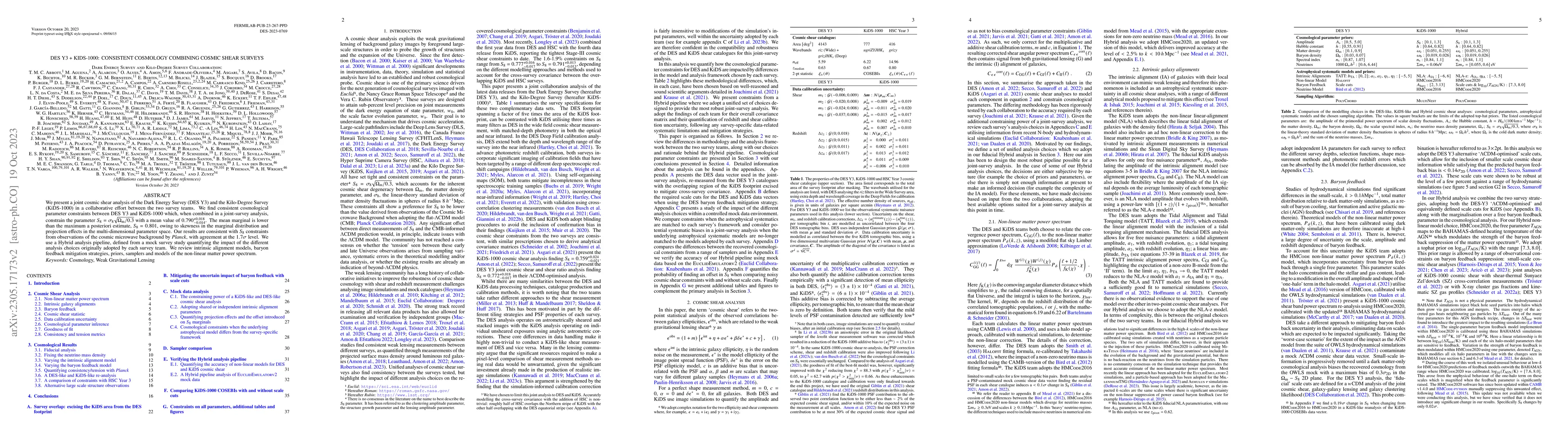 Thumbnail for DES Y3 + KiDS-1000: Consistent cosmology combining cosmic shear surveys