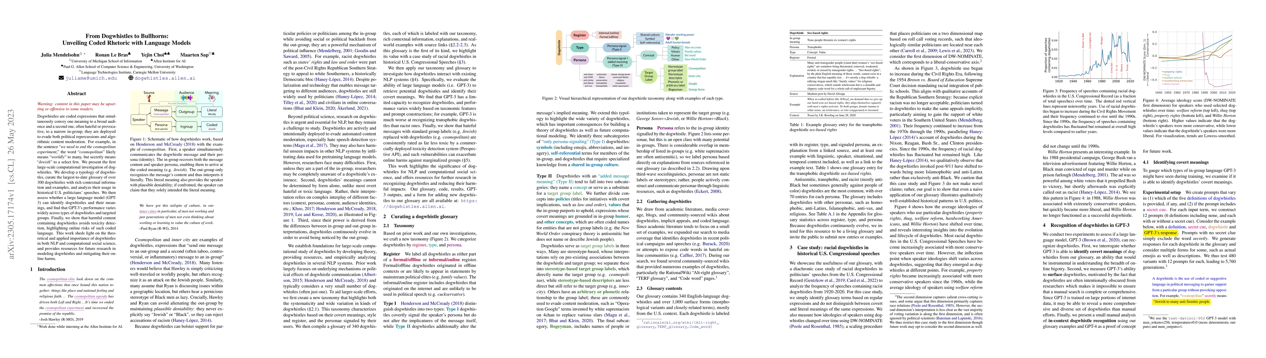 Thumbnail for From Dogwhistles to Bullhorns: Unveiling Coded Rhetoric with Language
  Models
