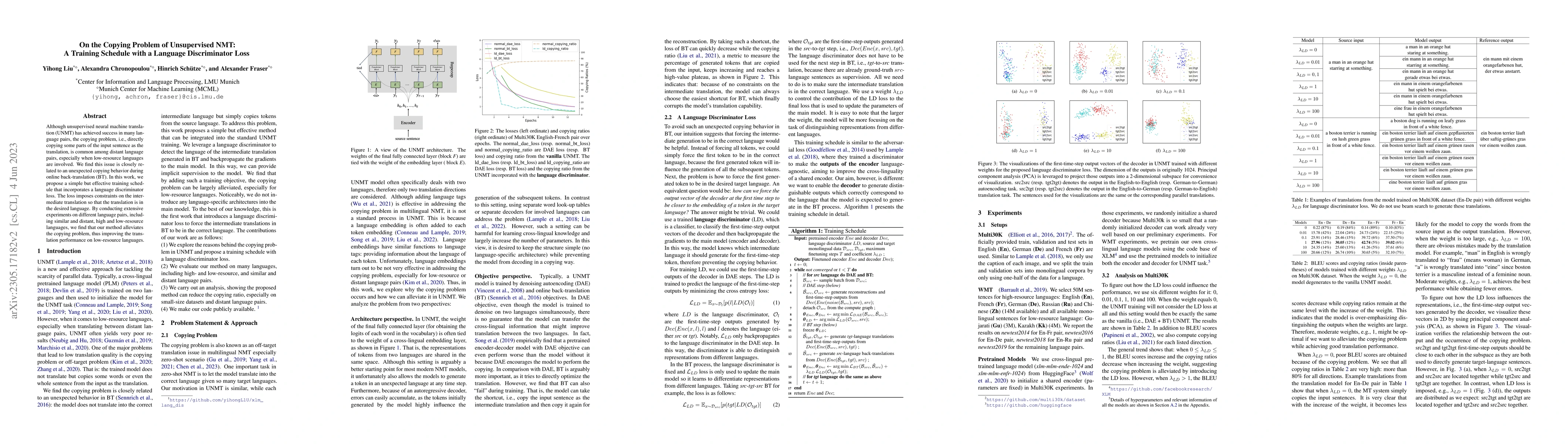Thumbnail for On the Copying Problem of Unsupervised NMT: A Training Schedule with a
  Language Discriminator Loss