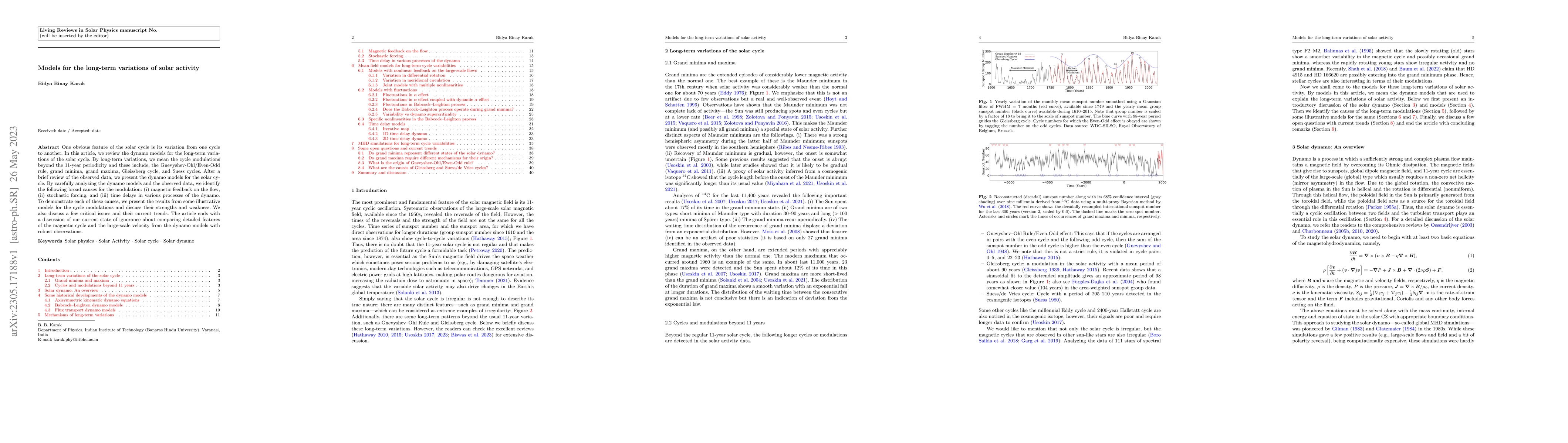 Thumbnail for Models for the long-term variations of solar activity