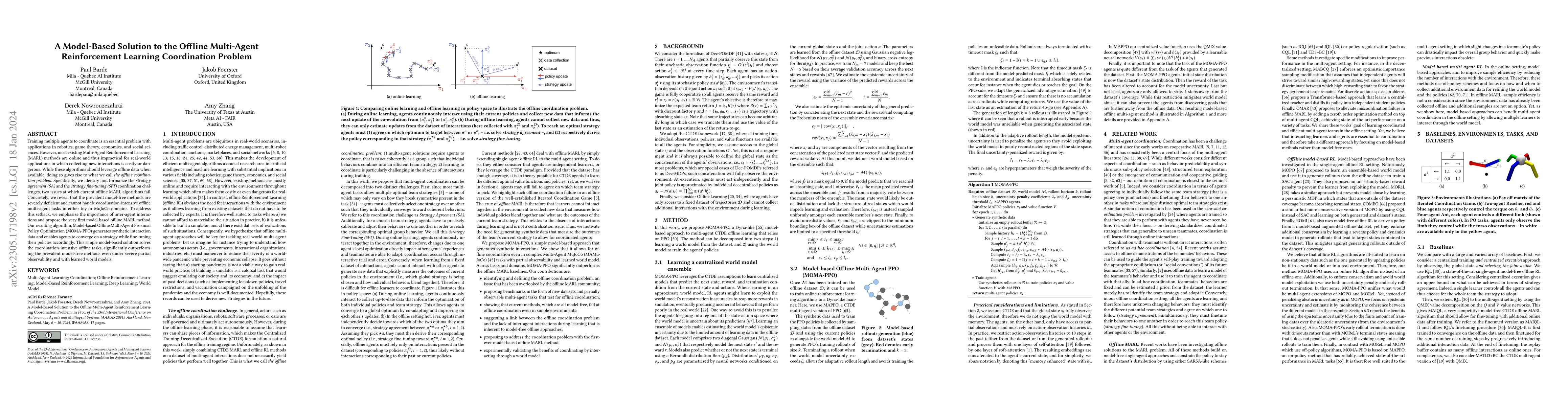 Thumbnail for A Model-Based Solution to the Offline Multi-Agent Reinforcement Learning
  Coordination Problem