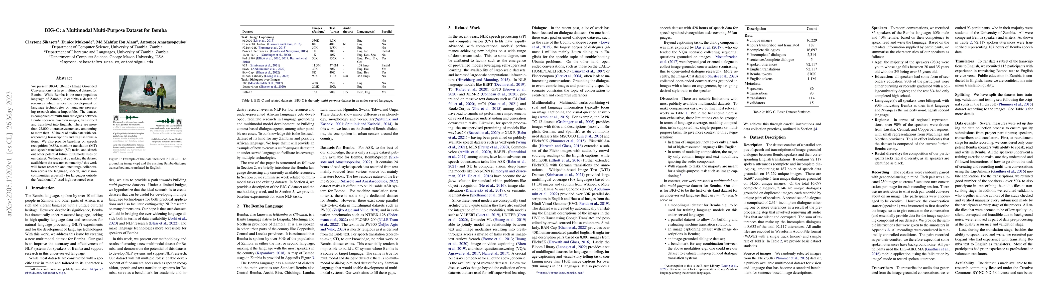 Thumbnail for BIG-C: a Multimodal Multi-Purpose Dataset for Bemba