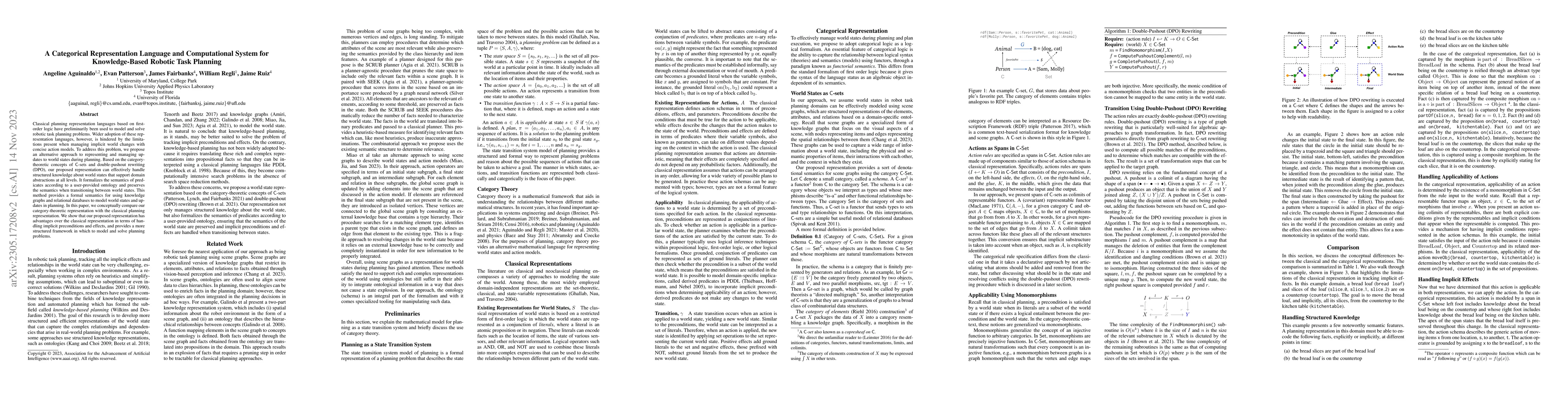 Thumbnail for A Categorical Representation Language and Computational System for
  Knowledge-Based Planning