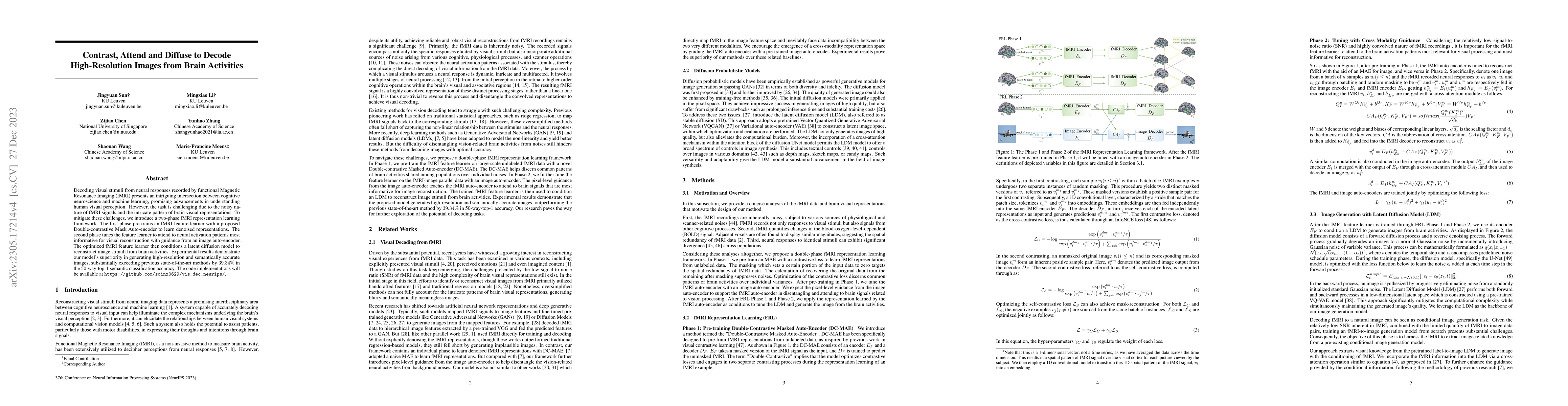 Thumbnail for Contrast, Attend and Diffuse to Decode High-Resolution Images from Brain
  Activities